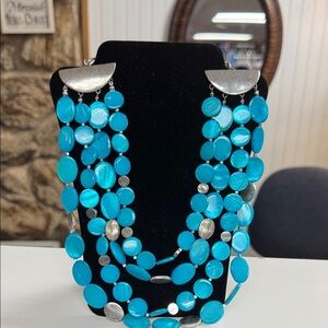 Kenneth Cole NY Elegant Silver and Tourquoise Necklace.